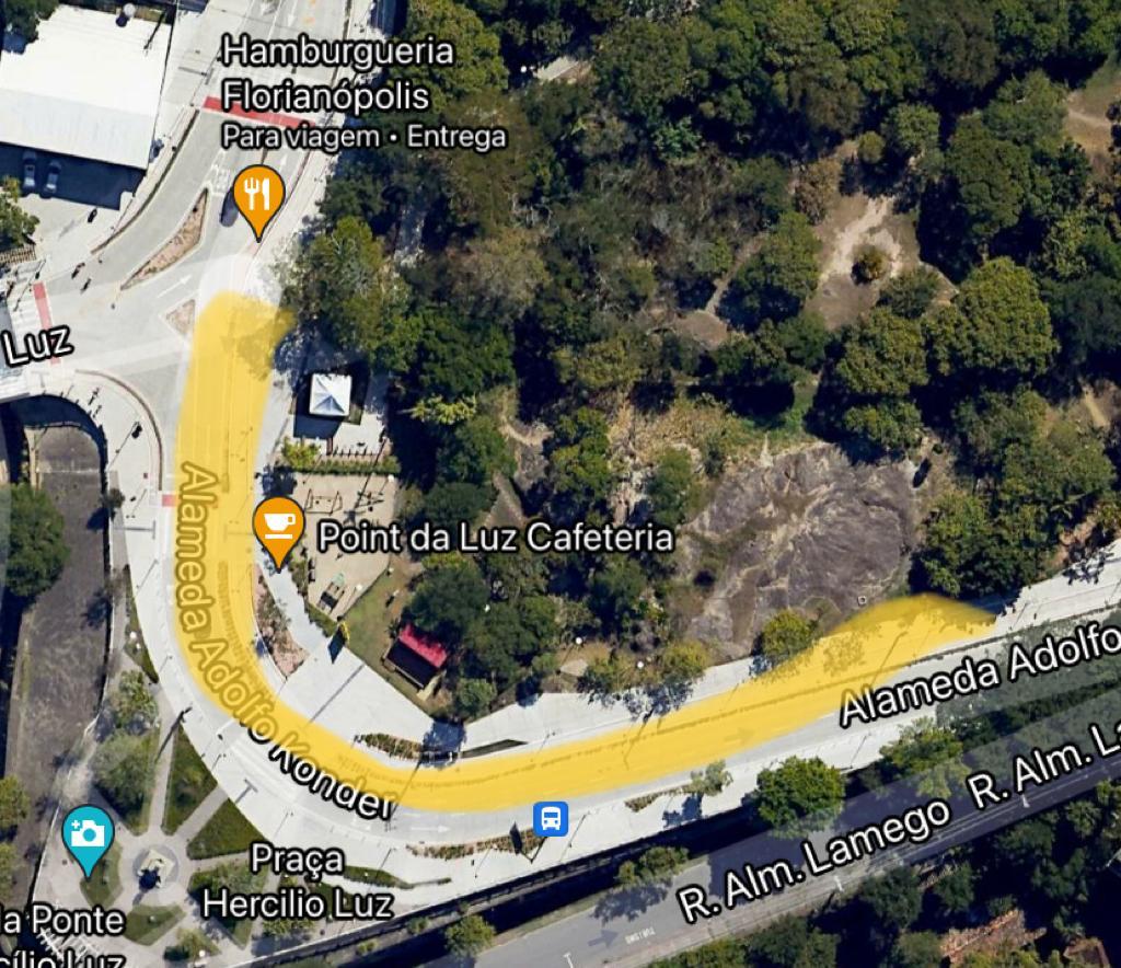 Crédito: Google Street View - Área da Adolfo Konder que passará por obras