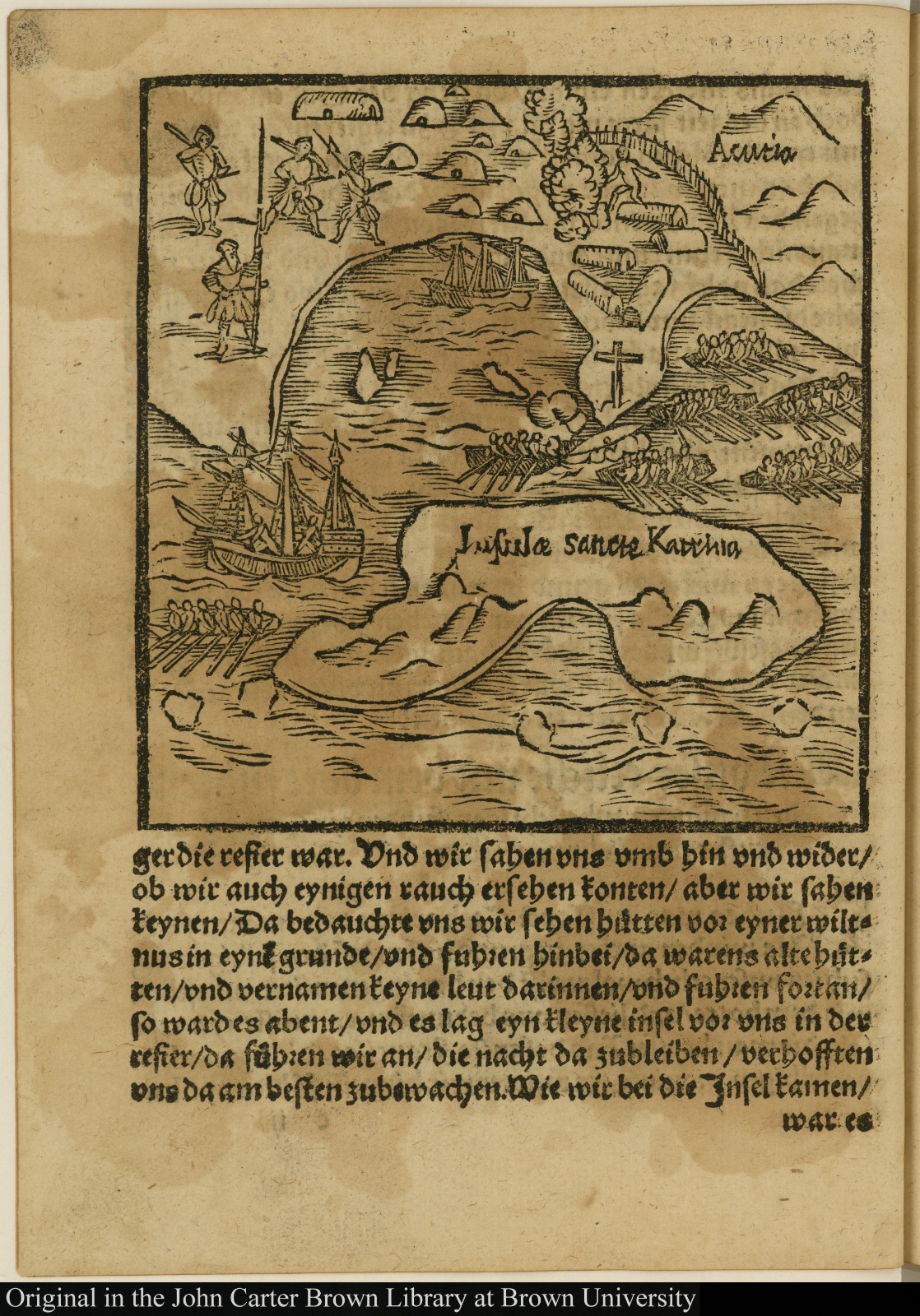 "Wie unser etlicke mit dem bott fuhren den bauingen zubestchtigen", publicada em 1557 Andres Kolben 